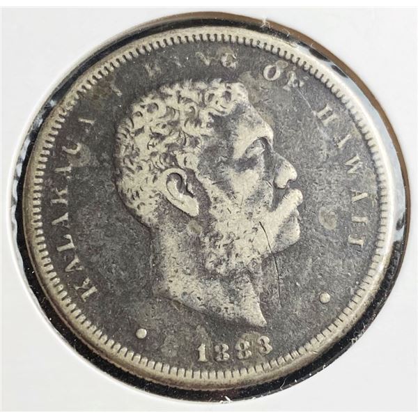 Really Rare 1883 Hawaii Silver 1/2 Dollar XF Details