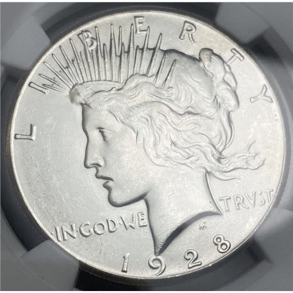 Nice! 1928 Peace Silver Dollar NGC MS63