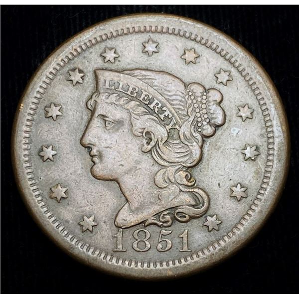 1851 Braided Hair Liberty Head Large Cent