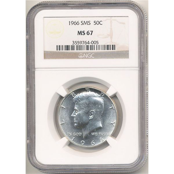 1966 SMS Kennedy Silver Half Dollar NGC MS67