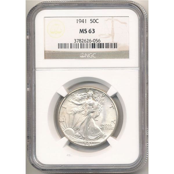 1941 Walking Liberty Silver Half Dollar NGC MS63