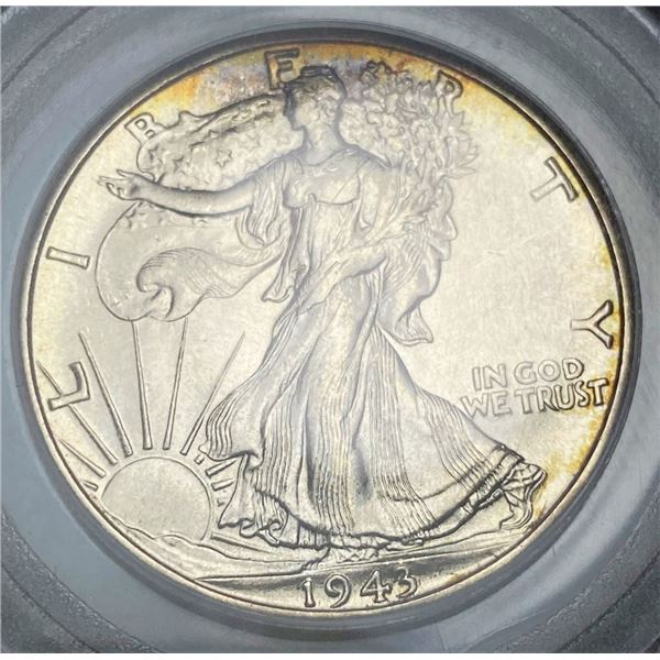 1943-D Walking Liberty Silver Half Dollar PCGS MS65 OGH