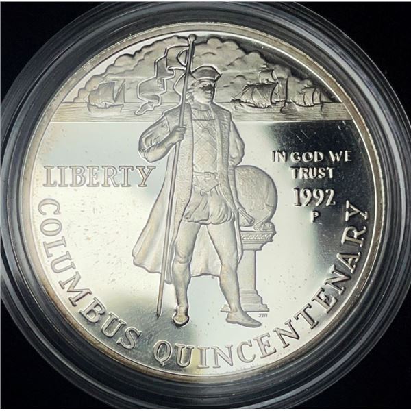 1992-P Columbus U.S. Proof Silver Commemorative Dollar MS69