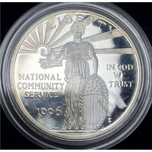 1996-S Community Service U.S. Proof Silver Commemorative Dollar MS69