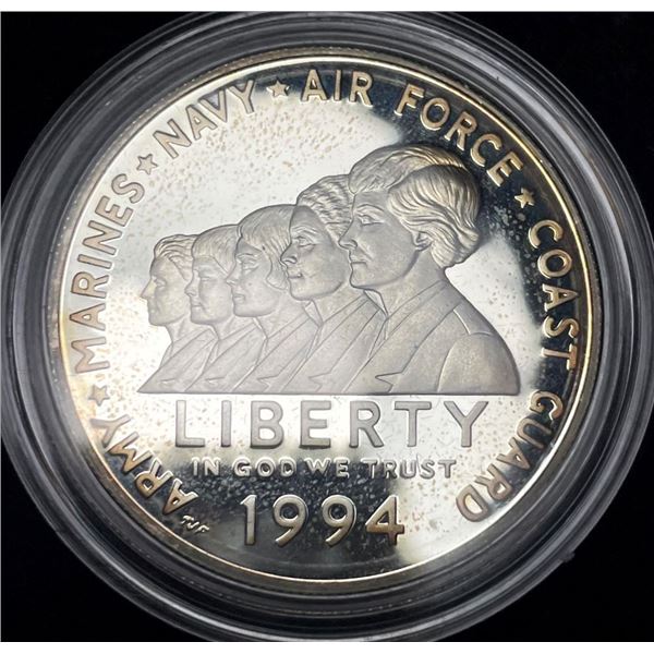 1994-P Women in Military U.S. Proof Silver Commemorative Dollar MS69