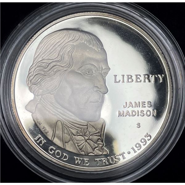 1993-S Bill of Rights U.S. Proof Silver Commemorative Dollar MS69
