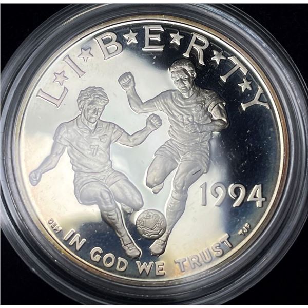 1994-S World Cup U.S. Proof Silver Commemorative Dollar MS69