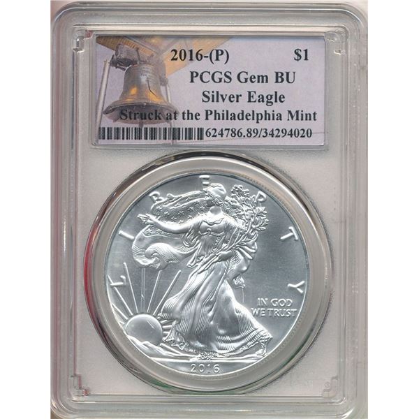 2016-P American Silver Eagle PCGS Gem BU