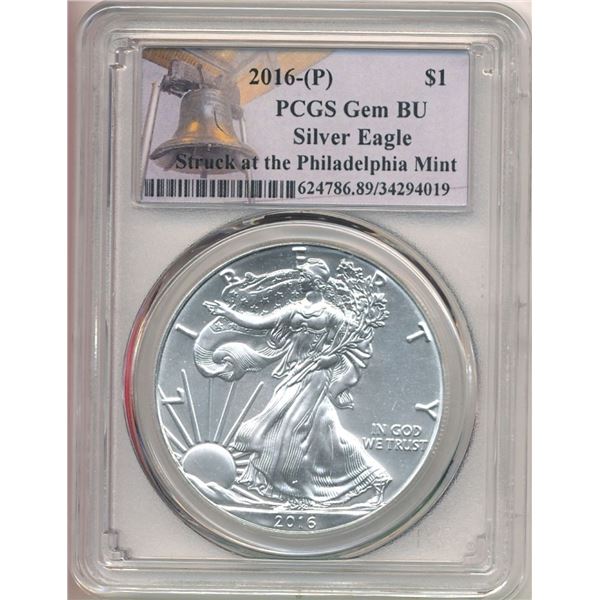2016-P American Silver Eagle PCGS Gem BU