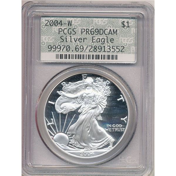 2004-W American Silver Eagle PCGS PR69 DCAM