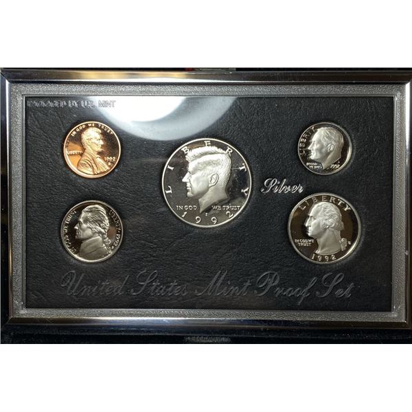 1992 United States Mint Premier Proof Silver Set (5-coins)