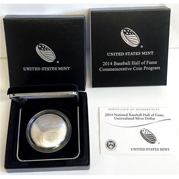 Last Minute! 2014 Baseball Hall Of Fame Commemorative Silver Dollar