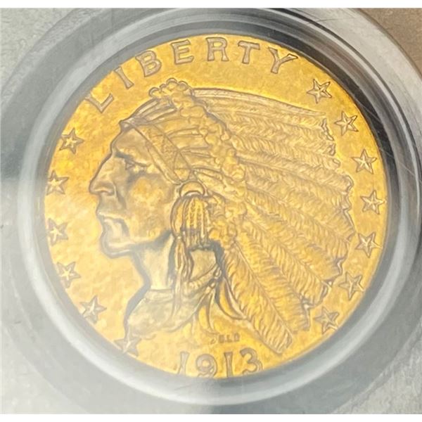 1913 Gold $2.50 Indian Head PCGS MS62