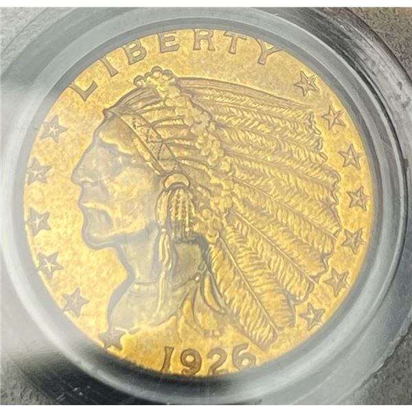 1926 Gold $2.50 Indian Head PCGS MS62