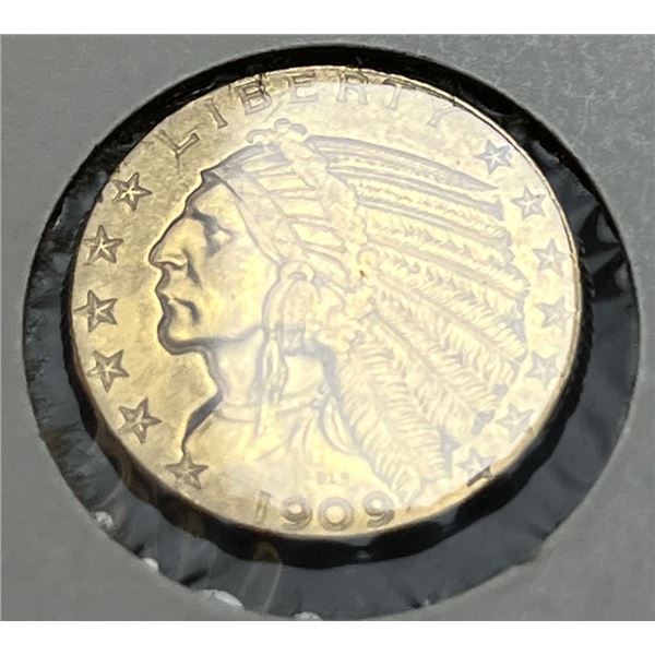1909 Gold Indian Head $5 Nice AU