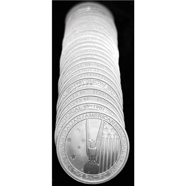 Last Minute! Roll (25-coins) Rare 2013 Austrillian/American Memorial "War In The Pacific" 1/2 ozt .9