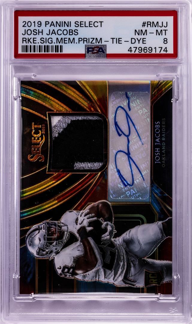 Nfl Rpa Cards 2019 Panini Select RPA Signature Tie-Dye Josh Jacobs NFL Card #RMJJ PSA ...