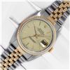 Image 2 : Rolex Mens Two Tone Champagne Linen Index Oyster Perpetual Datejust Wristwatch