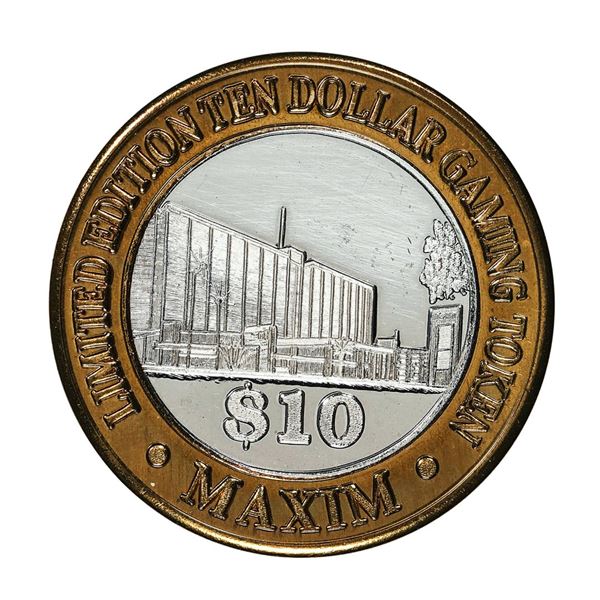 .999 Silver Maxim Hotel & Casino Las Vegas, NV $10 Limited Edition Gaming Token