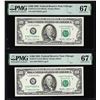 Image 1 : (2) Consecutive 1985 $100 Federal Reserve Notes Fr.2171-G PMG Superb Gem Unc 67EPQ