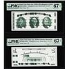 Set of Giori Test Note Washington & Lincoln Memorial PMG Superb Gem Unc 67EPQ