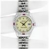 Image 3 : Rolex Ladies Stainless Steel Yellow Diamond & Ruby Datejust Wristwatch