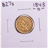 1843-O $2 1/2 Liberty Head Quarter Eagle Gold Coin