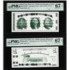 Image 1 : Set of Giori Test Note Washington & Lincoln Memorial PMG Superb Gem Unc 67EPQ