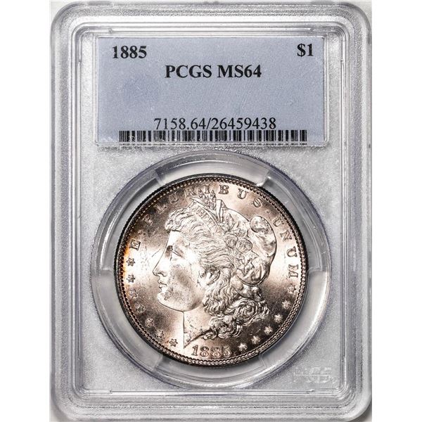 1885 $1 Morgan Silver Dollar Coin PCGS MS64