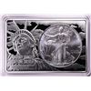 Image 1 : 1996 $1 American Silver Eagle Coin & 2oz Silver Bar Set