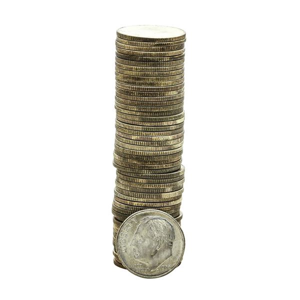 Roll of (50) Brilliant Uncirculated 1953-S Roosevelt Dimes