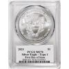 Image 2 : 2021 Type 1 $1 American Silver Eagle Coin PCGS MS70 FDOI Rogers Signature