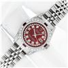 Image 2 : Rolex Ladies Stainless Steel Red Diamond & Ruby Datejust Wristwatch