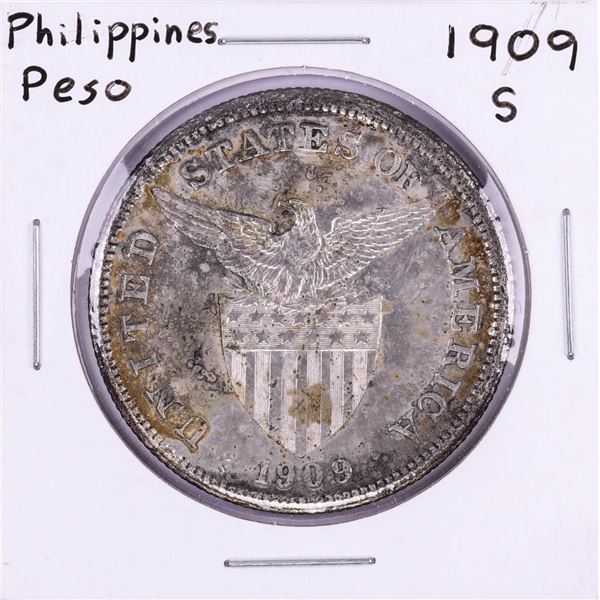 1909-S Philippines One Peso Silver Coin