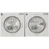 Image 1 : Lot of (2) 2018 $1 American Silver Eagle Coin