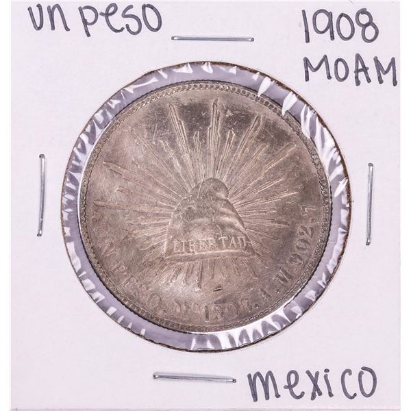 1908 Mo AM Mexico Un Peso Silver Coin