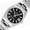 Image 2 : Rolex Midsize Stainless Steel Black Index Datejust Wristwatch