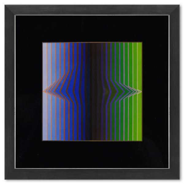 Victor Vasarely "Ilile - Iii De La Serie Vonal" Mixed Media Print On Paper