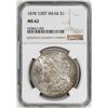 Image 1 : 1878 7/8TF Weak $1 Morgan Silver Dollar Coin NGC MS62