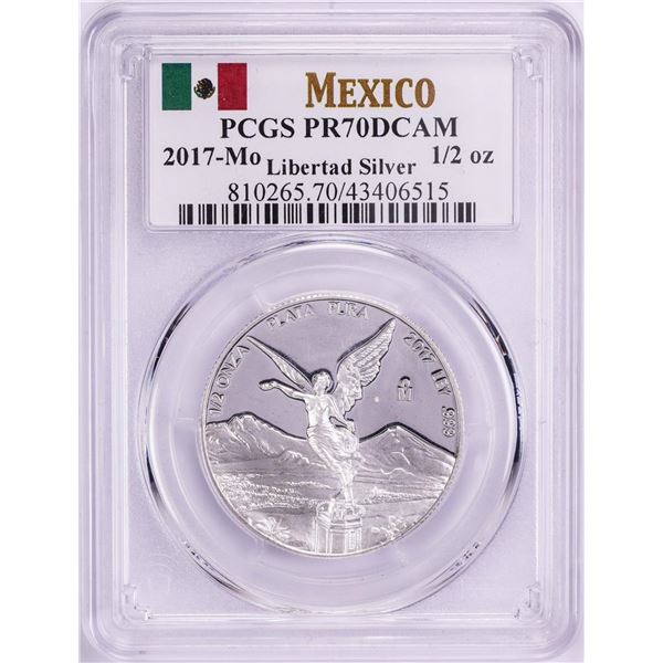 2017-Mo Mexico Proof 1/2 oz Silver Libertad Coin PCGS PR70DCAM