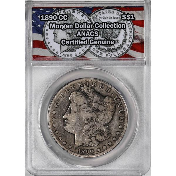 1890-CC $1 Morgan Silver Dollar Coin ANACS Genuine