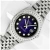 Image 2 : Rolex Men's Stainless Steel Blue Vignette 3 ctw Diamond Datejust Wristwatch