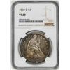 Image 1 : 1860-O $1 Seated Liberty Silver Dollar Coin NGC VF20