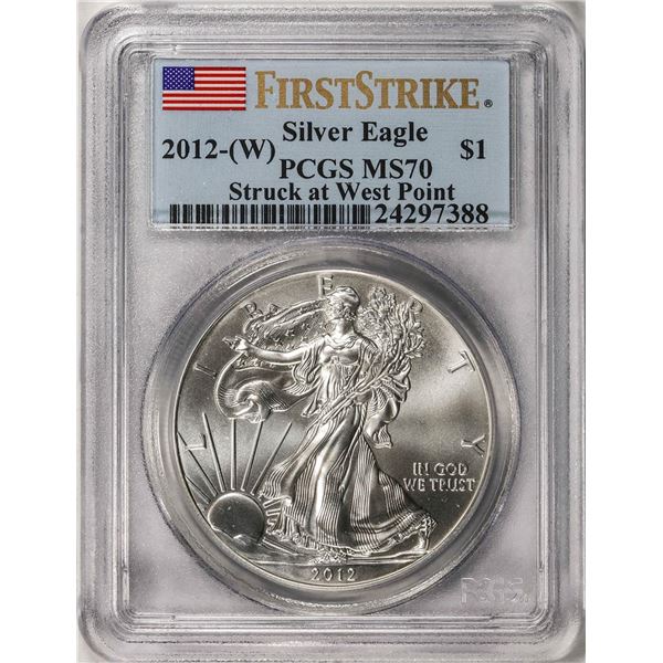 2012-(W) $1 American Silver Eagle Coin PCGS MS70 First Strike West Point