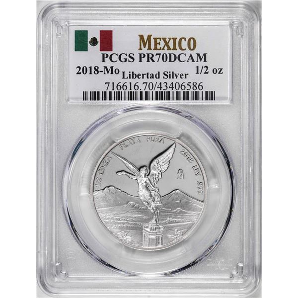 2018-Mo Mexico Proof 1/2 oz Silver Libertad Coin PCGS PR70DCAM