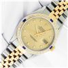 Image 2 : Rolex Men's Two Tone Champagne Diamond & Sapphire Datejust Wristwatch
