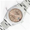 Image 2 : Rolex Ladies Stainless Steel Salmon Diamond Datejust Wristwatch
