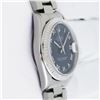 Image 4 : Rolex Ladies Stainless Steel Factory Blue Roman Datejust Wristwatch with Oyster Band