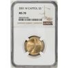 Image 1 : 2001-W $5 Capitol Visitor Center Commemorative Gold Coin NGC MS70
