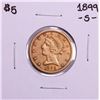 Image 1 : 1899-S $5 Liberty Head Half Eagle Gold Coin